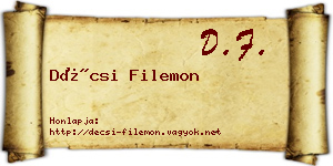 Décsi Filemon névjegykártya